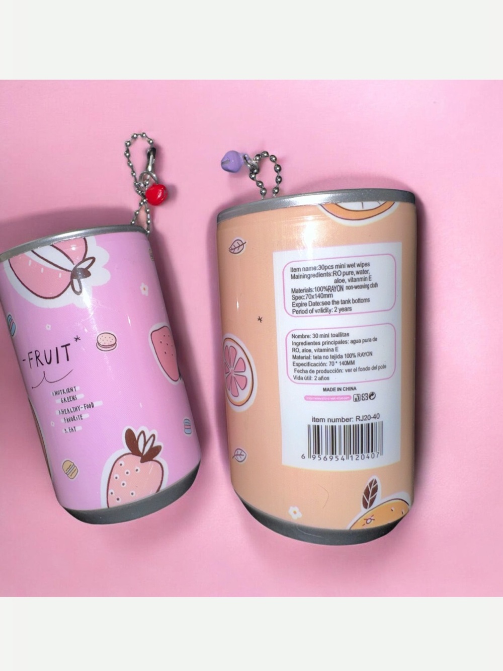 Wet wipes(30) refillable Mini soda can charm